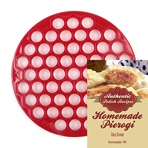 Ravioli Maker - Small Dumpling Press  with Polish Pierogi Cookbook - Makes 55 Dumplings