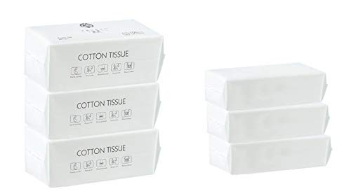 Facial Cotton Tissue 100 percent Cotton 200 Count Cleansing Cotton Wipe for Sensitive Skin Wet  and  Dry Wipe Travel Disposable Hand Towel Travel Facial Tissue