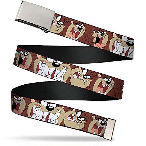 Buckle-Down unisex-adult's Web Belt Taz Tasmanian Devil Expressions Brown 1.25" Wide-Fits up to 42" Pant Size