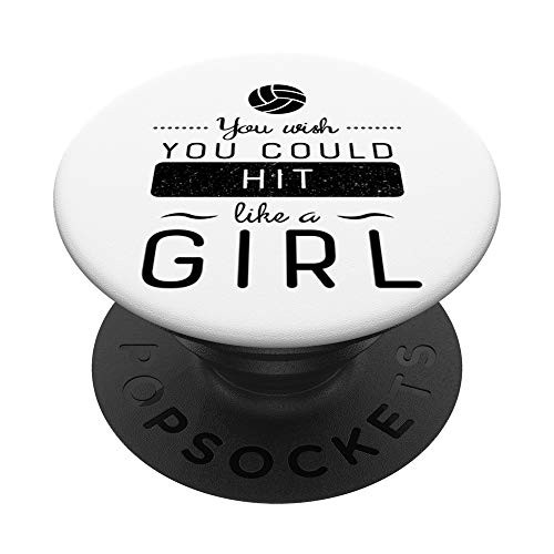 You Wish You Could Hit Like A Girl Volleyball PopSocket PopSockets Grip and Stand for Phones and Tablets