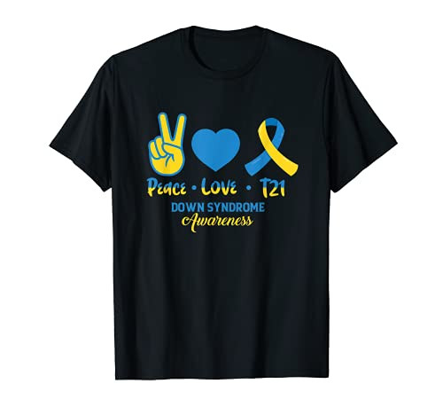 Peace Love Cure Down Syndrome Awareness Quote Funny T-Shirt Peace Love Cure Down Syndrome Awareness Quote Funny T-Shirt