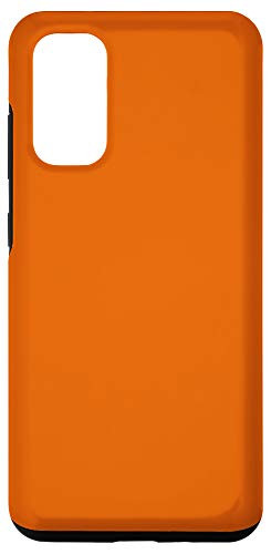 Galaxy S20 Carrot Orange Solid Color Tone Plain Shade Hue Background Case