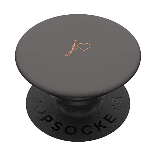 Rose Initial Letter J Heart Minimalist Gray PopSockets PopGrip- Swappable Grip for Phones  and  Tablets