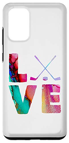 Galaxy S20 plus Love Paint Hockey Puck Stick Cool USA Ice Sports Player Gift Case