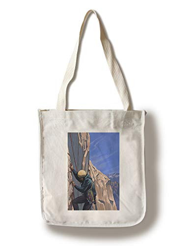 Lantern Press Rock Climber -100 percent Cotton Tote Bag Reusable-