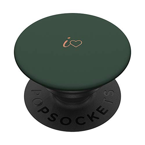 Rose Initial Letter I Heart Minimalist Forrest Green PopSockets PopGrip- Swappable Grip for Phones  and  Tablets