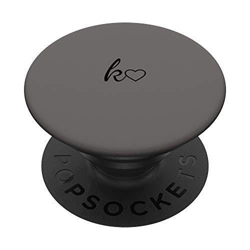 Black Initial Letter K Heart Minimalist Gray PopSockets PopGrip- Swappable Grip for Phones and Tablets Black Initial Letter K Heart Minimalist Gray PopSockets PopGrip- Swappable Grip for Phones and Tablets