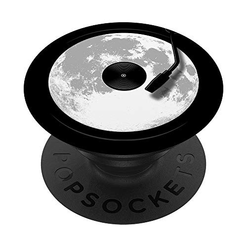 Moon DJ Techno Turntable PopSockets Grip and Stand for Phones and Tablets