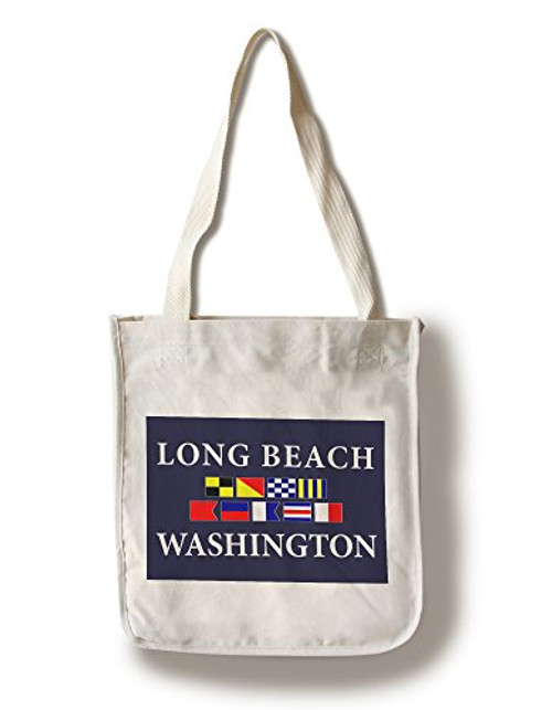 Lantern Press Long Beach Washington Nautical Flags -100 percent Cotton Tote Bag Reusable- Lantern Press Long Beach Washington Nautical Flags -100 percent Cotton Tote Bag Reusable-