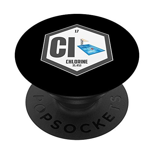 Chlorine Chemical Element Periodic Table - For Nerds and Gee PopSockets PopGrip- Swappable Grip for Phones  and  Tablets