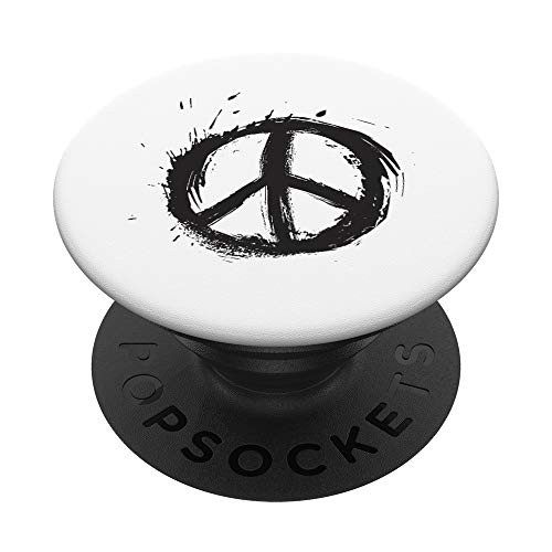 Peace Sign Paint Splatter Design Hippie Love Peace Retro PopSockets PopGrip- Swappable Grip for Phones  and  Tablets