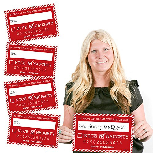 Big Dot of Happiness Santa's Naughty List Mug Shots - Christmas Party Photo Booth Props Party Mugshot Signs - 20 Count