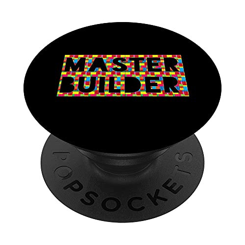 Master Builder - Build Wall Builder T Shirt PopSockets PopGrip- Swappable Grip for Phones  and  Tablets