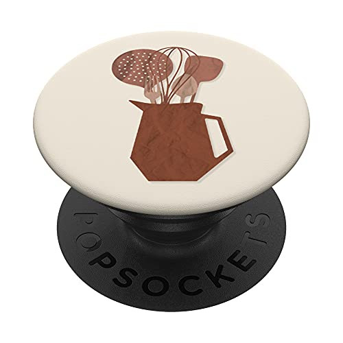 Mid Century Kitchen Tools - Bohemian Culinary Chef Cooking PopSockets PopGrip- Swappable Grip for Phones  and  Tablets