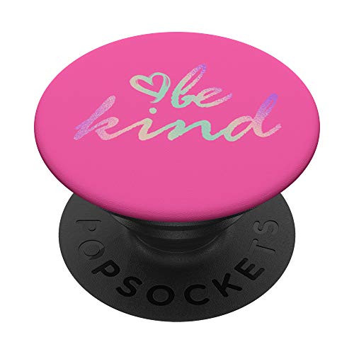 Rainbow Be Kind Pink PopSockets PopGrip- Swappable Grip for Phones  and  Tablets