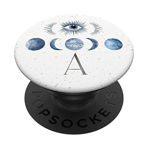 Moon Phase Lunar Cycle Evil Blue Eye Letter B PopSockets PopGrip- Swappable Grip for Phones  and  Tablets