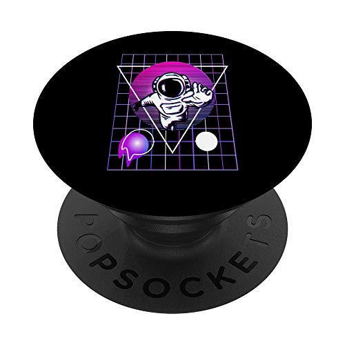 Astronaut Space Glitch Vaporwave Synthwave Aesthetic PopSockets PopGrip- Swappable Grip for Phones  and  Tablets