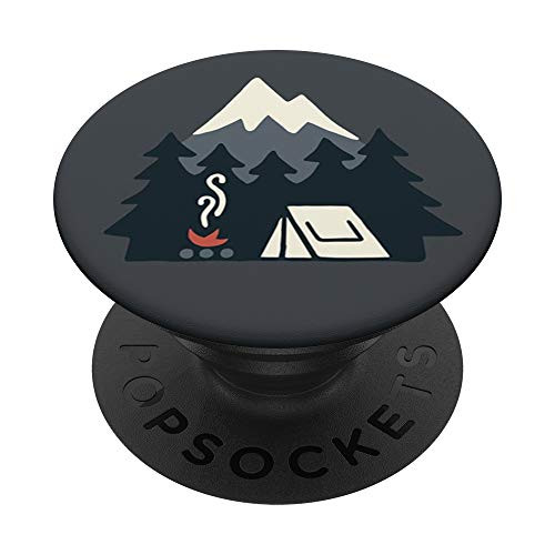 Camping Mountains Bonfire Trees Tent Woods Nature Popsockey PopSockets PopGrip- Swappable Grip for Phones  and  Tablets