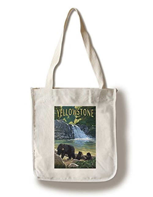 Lantern Press Bear Family Yellowstone -100 percent Cotton Tote Bag Reusable- Lantern Press Bear Family Yellowstone -100 percent Cotton Tote Bag Reusable-