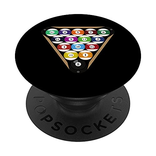 Funny Billiard Balls Pool Player Distressed Billiards Rack PopSockets PopGrip- Swappable Grip for Phones  and  Tablets