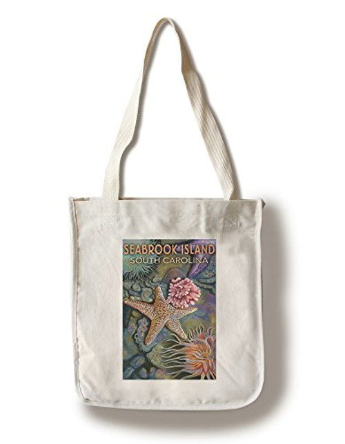 Lantern Press Seabrook Island South Carolina Tidepool -100 percent Cotton Tote Bag Reusable- Lantern Press Seabrook Island South Carolina Tidepool -100 percent Cotton Tote Bag Reusable-