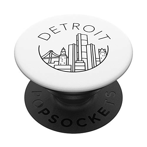 Detroit Skyline PopSockets PopGrip- Swappable Grip for Phones  and  Tablets