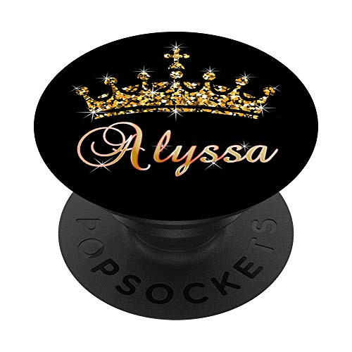 Alyssa Name Crown Queen Princess Royal Design - Alyssa PopSockets PopGrip- Swappable Grip for Phones  and  Tablets