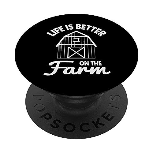 Life Is Better On The Farm Cute Farm To Table PopSockets Grip and Stand for Phones and Tablets