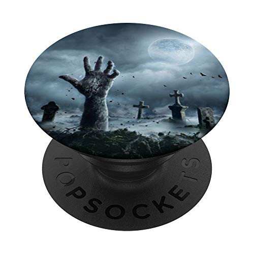 Horror Zombie Hand Graveyard Spooky Night Halloween PopSockets PopGrip- Swappable Grip for Phones  and  Tablets