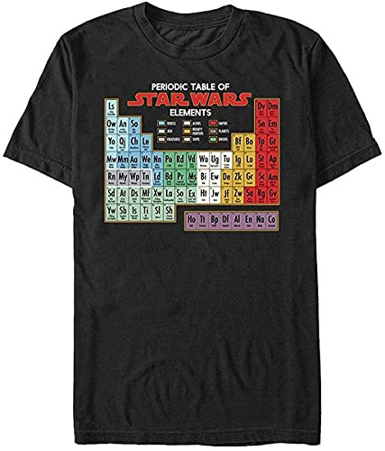 Star Wars Periodic Table of Elements Graphic T Shirt -2X-Large- Black