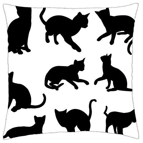 LESGAULEST Throw Pillow Cover -18x18 inch- - Animal Cat Clips Feline Kitten Kitty Pet LESGAULEST Throw Pillow Cover -18x18 inch- - Animal Cat Clips Feline Kitten Kitty Pet
