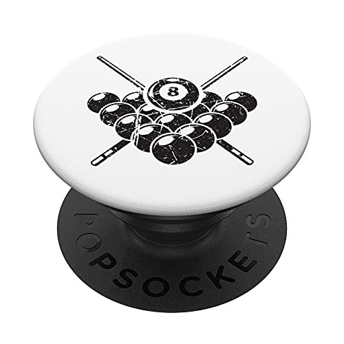 Billiards 8 Ball Pool Rack Snooker Player Funny Billiard PopSockets PopGrip- Swappable Grip for Phones  and  Tablets