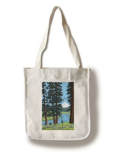 Lantern Press Metolius River Oregon and Mt. Hood -100 percent Cotton Tote Bag Reusable- Lantern Press Metolius River Oregon and Mt. Hood -100 percent Cotton Tote Bag Reusable-