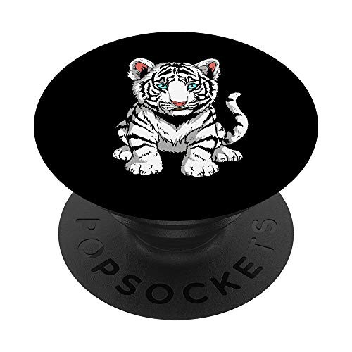 Baby White Tiger Cub Big Cat PopSockets PopGrip- Swappable Grip for Phones  and  Tablets