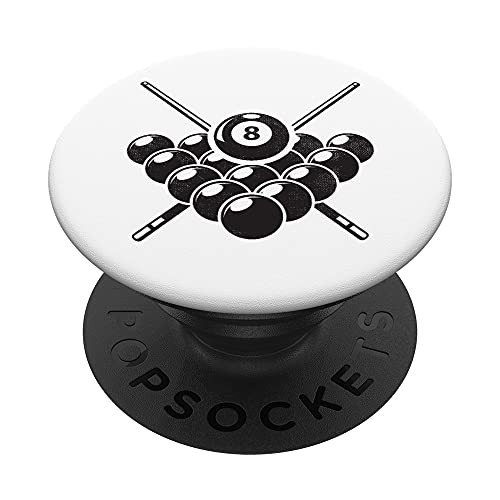 Funny Billiard 8 Ball Pool Rack Snooker Player Distressed PopSockets PopGrip- Swappable Grip for Phones  and  Tablets