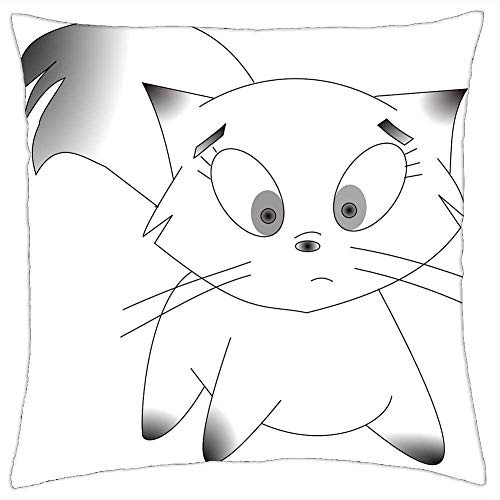 LESGAULEST Throw Pillow Cover -18x18 inch- - Cat Kitten Kitty Feline Pet Cute Grey LESGAULEST Throw Pillow Cover -18x18 inch- - Cat Kitten Kitty Feline Pet Cute Grey