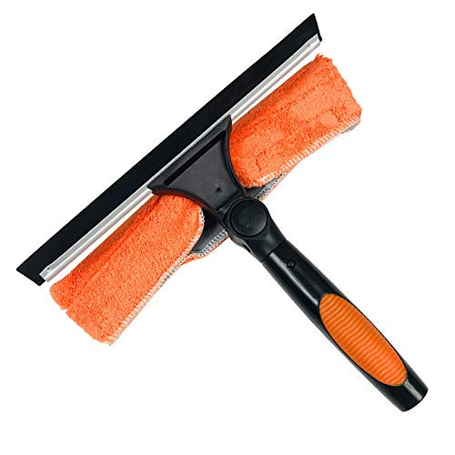 Buyplus Window Squeegee Cleaning Tool - Squeegee Cleaner for Windows Glass Car Windshield 2-in-1 Squeegee and Scrubber Sponge Washing Kit