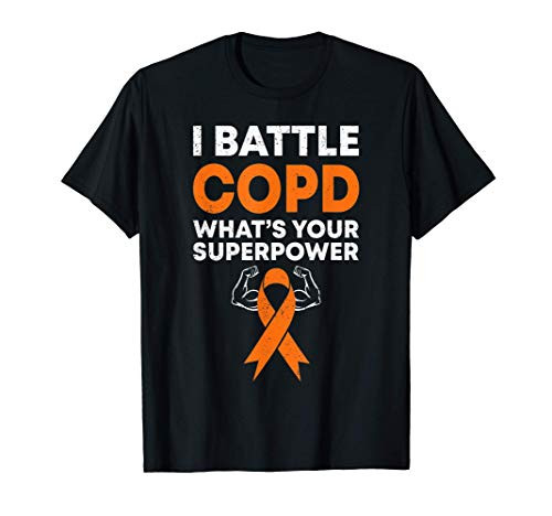 I Battle COPD Warrior Fighter COPD Awareness Orange Ribbon T-Shirt