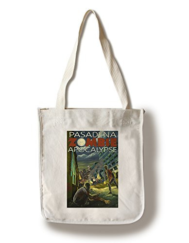 Lantern Press Pasadena California Zombie Apocalypse -100 percent Cotton Tote Bag Reusable-