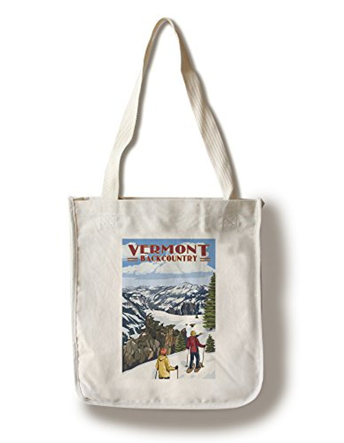 Lantern Press Vermont Showshoer Scene -100 percent Cotton Tote Bag Reusable- Lantern Press Vermont Showshoer Scene -100 percent Cotton Tote Bag Reusable-