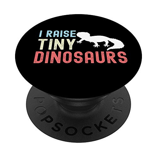 I Raise Tiny Dinosaurs Funny Leopard Gecko Mom Dad Reptile PopSockets Grip and Stand for Phones and Tablets