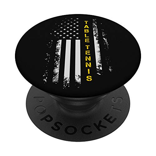 US Flag Table Tennis - American Flag Table Tennis Player PopSockets Grip and Stand for Phones and Tablets