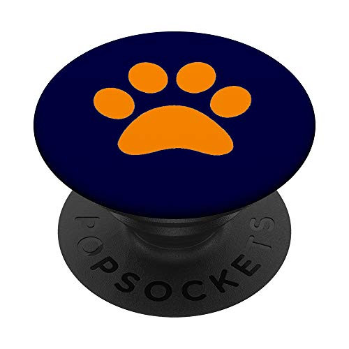 Orange Paw Print PopSockets PopGrip- Swappable Grip for Phones  and  Tablets