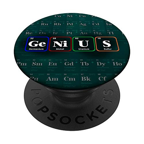 Genius Science Chemistry Periodic Table Gift PopSockets Grip and Stand for Phones and Tablets