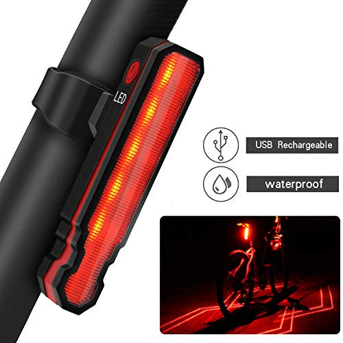 Passionfun Bike Tail Light Rechargeable Bicycle Rear Light, Red Bright High Intensity LED Bike Accessories for Cycling Safety Flashlight