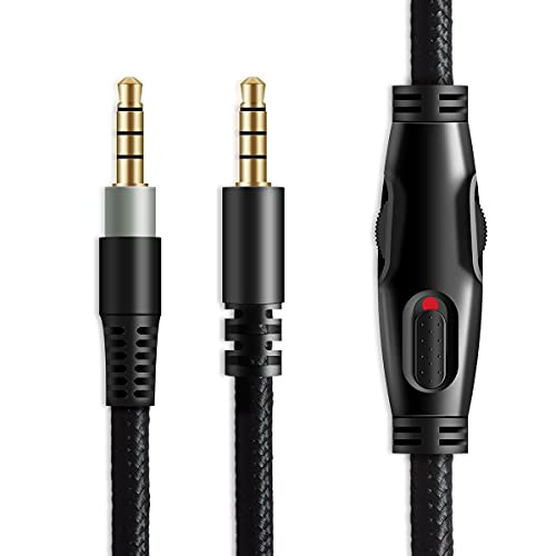 MJKOR Replacement Audio Aux Cable for HyperX Cloud Alpha and Cloud Mix Gaming headsets with Inline Mute  and  Volume Control -No Inline Mic-