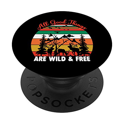 Nature Wildlife Deer Birds Mountains Trees And Woods PopSockets PopGrip- Swappable Grip for Phones  and  Tablets