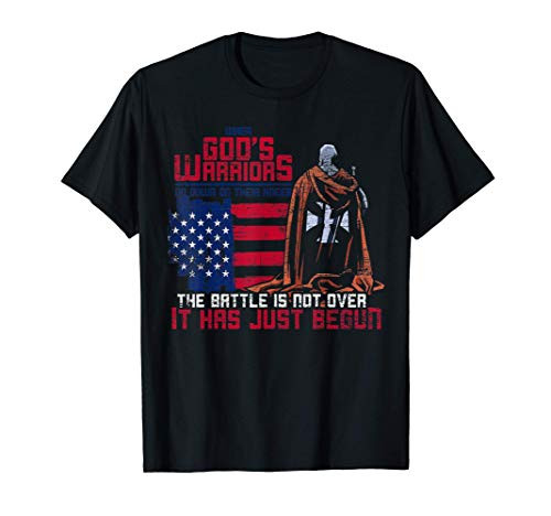 When Gods Warriors Go Down On Their Knees USA Flag Prayer T-Shirt