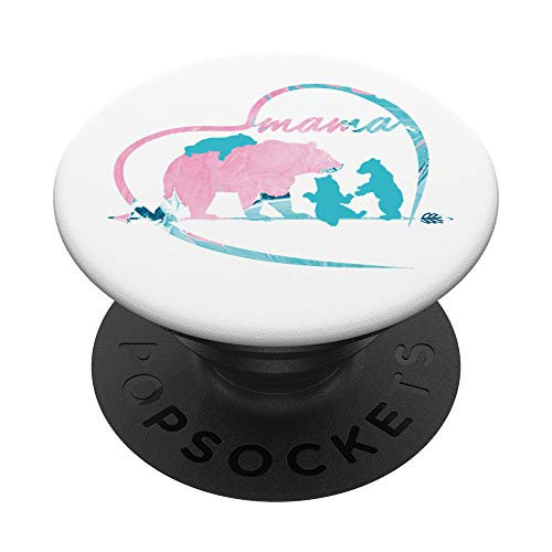 Mama Bear 3 Cubs Cell Holder Accessory Women Mom Gifts Her PopSockets Grip and Stand for Phones and Tablets