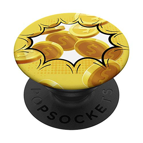 Abstract Yellow Dollars Sign Yellow and gold paint PopSockets PopGrip- Swappable Grip for Phones  and  Tablets
